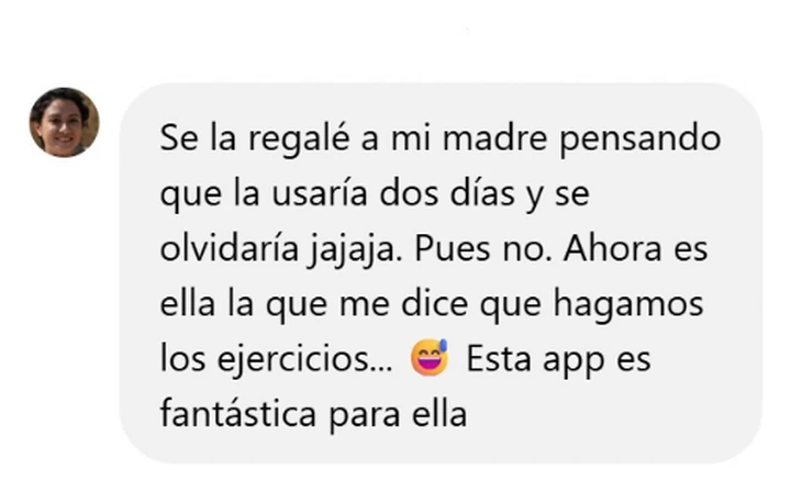 Se la regalé a mi madre pensando que la usaría dos días. Ahora es ella la que me dice que hagamos los ejercicios.