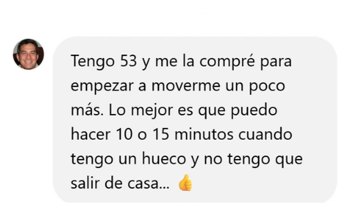 Tengo 53 y puedo hacer 10 o 15 minutos cuando tengo un hueco, sin salir de casa.